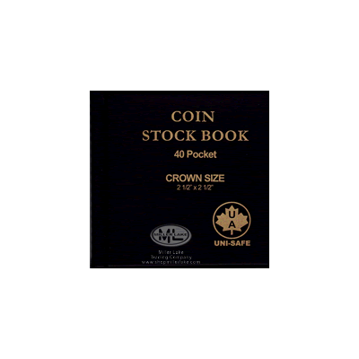 40-Pocket Coin Crown Stock Book - Black