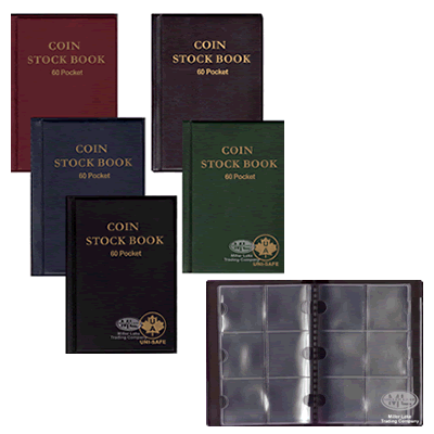 Coin Stock Book Folders - 5 Colours
