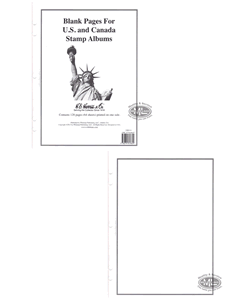 Blank Pages for Uni-Safe/Harris Canada and Harris U.S. Stamp Albums