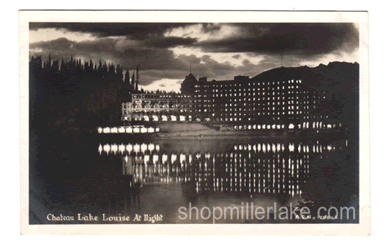 RPPC - Chateau Lake Louise at Night, Alberta, Canada - Banff, Alberta (AB)