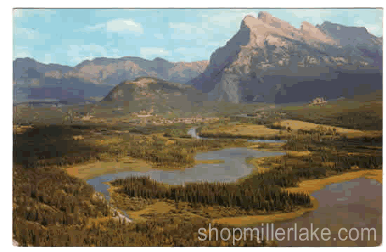 Bow Valley Showing Banff Village, Alberta, Canada - Banff, Alberta (AB)