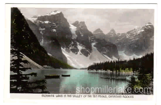 RPPC - Moraine Lake in the Valley of the Ten Peaks, Canadian Rockies, Alberta, Canada - Banff, Alberta (AB)