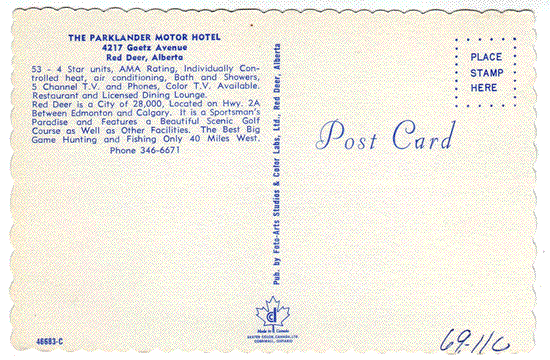 The Parklander Motor Hotel, Red Deer, Alberta, Canada - Red Deer, Alberta (AB)
